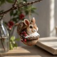 thumbnail image 4 of Christmas rabbit Hanging Ornament, Resin Pendant with Gold Chain for Christmas Tree, Forest Animal Styles, Winter Holiday Home Decor Gift Supply, Perfect for Mantel Shelf Indoor Display, 4 of 7