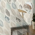 thumbnail image 5 of Teal Beige Tropical Leaves Sheer Curtains 63 Inches Length 2 Panels Set, Window Sheer Curtains for Living Room/Bedroom, Farmhouse Burlap Aesthetics Light Filtering Rod Pocket Curtain 52'' x 63'' x 2, 5 of 7