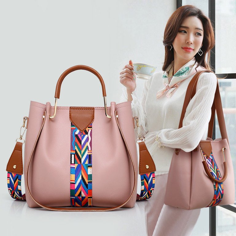 2 Pcs/set Luxury Tote Bag For Women Pu Leather Large Capacity
