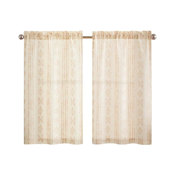 Kitchen Curtain Set, Light Filtering Curtains and Valance with Rod Pocket for Window Sping Summer Home Bathroom Decor, Solid Color