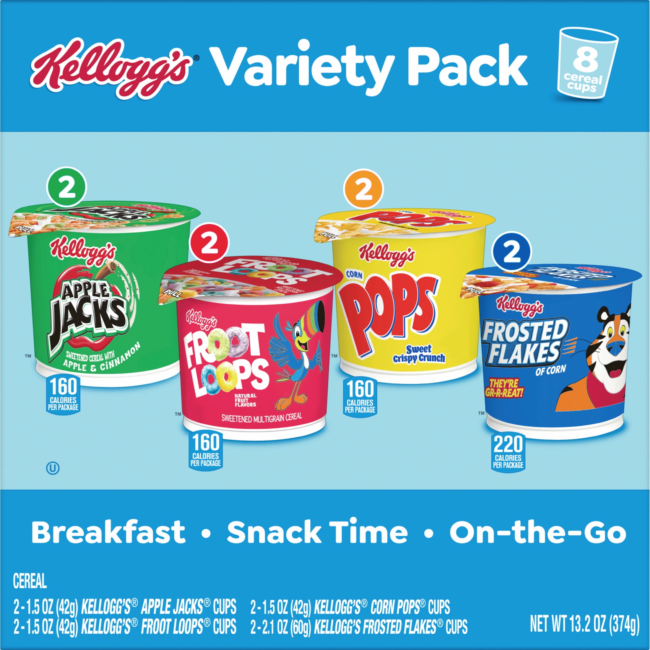 Kellogg's  Variety Pack Breakfast Cereal, 13.2  oz, 8 Count
