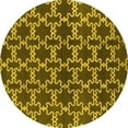 thumbnail image 1 of Ahgly Company Indoor Round Oriental Yellow Industrial Area Rugs, 3' Round, 1 of 4