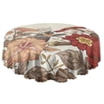 thumbnail image 5 of Round Tablecloth for Dining Table 60 Inch Polyester Waterproof Stain Wrinkle Free flower Indoor Outdoor, 5 of 5