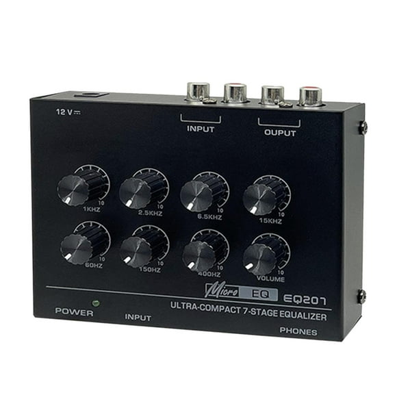 EQ207 Eciabalizador de siete bandas Amplificador de sonido multiusteo Equalizador de audio de automóvil paramétrico para grabar KTV KTV