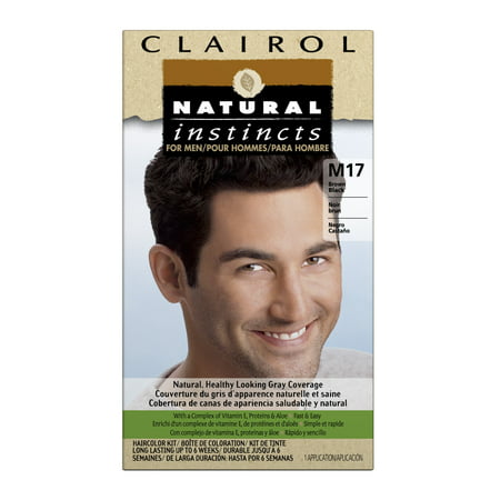 Clairol Natural Instincts Hair Color for Men, M17 Brown, Black, 1 Kit