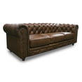 thumbnail image 2 of Sofá 100% de Piel Genuina ConfortoPiel Chesterfield Caramelo, 2 of 4