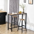 thumbnail image 2 of HOMCOM Industrial Dining Table Set, 3 Piece Rectangular Bar Table and Chairs Set, Breakfast Table Set for Kitchen, Living Room, Rustic Brown, 2 of 10