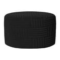 thumbnail image 1 of Luzkey Round Ottoman Storage Cover Solid Color Foot Stool Cover Ottoman Slipcover for Living Room Footrest Black, 1 of 8