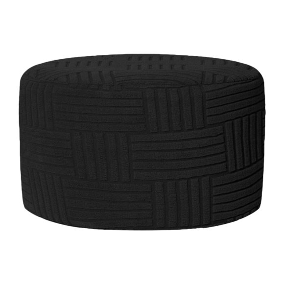 Siruishop Ottoman Cover Soft Foot Stool Cover for Bedroom Living Room Footrest Ottoman Black