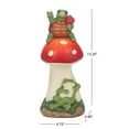 thumbnail image 2 of Mainstays Outdoor Relaxing Frog and Peace Turtle Mushroom Statuary, 5.75 in L x 4.88 in W x 13.25 in H, 2 of 5