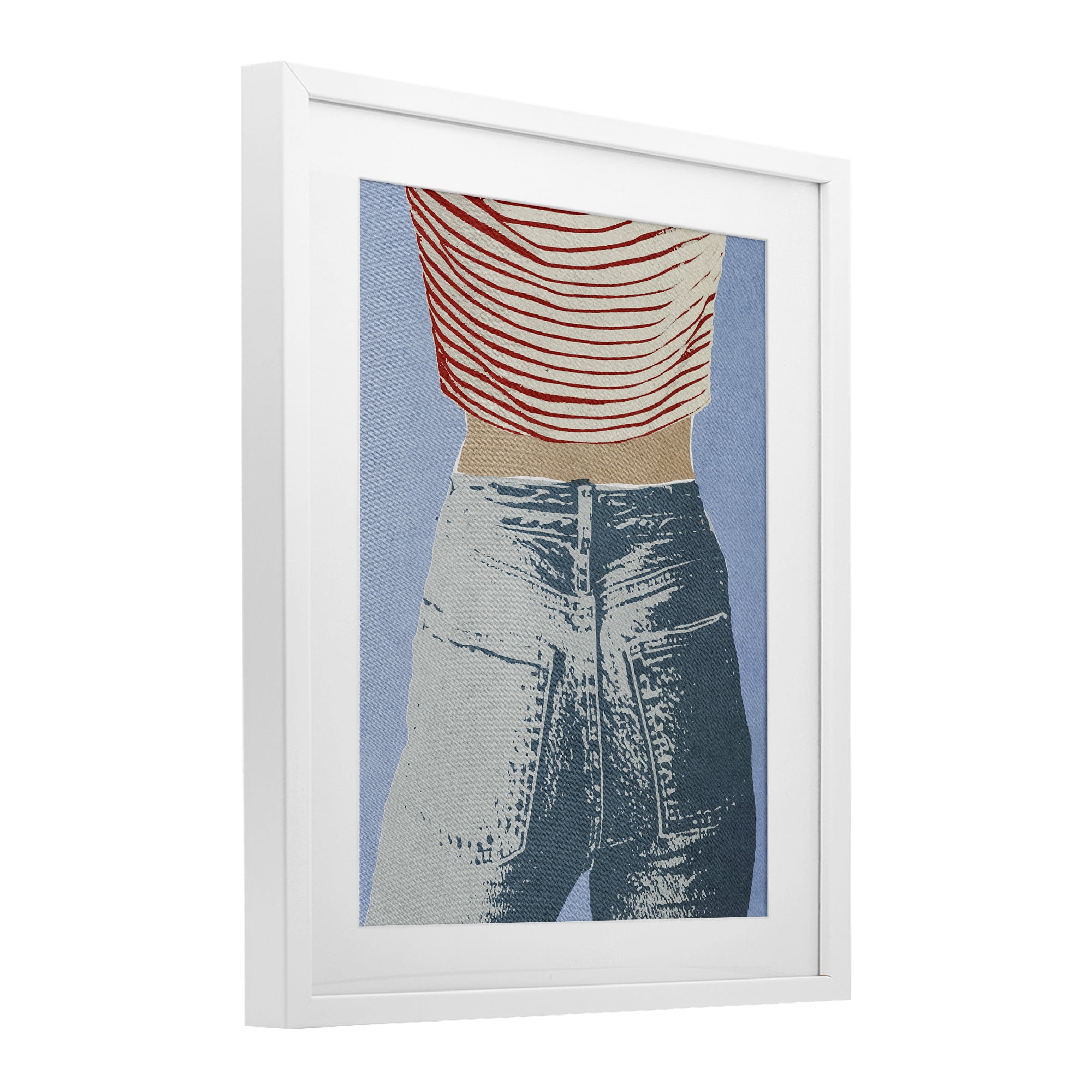 Stupell Industries Favorite Jeans Vintage White Framed Print Under Glass, design by Victoria Barnes
