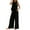 Black, variant on WTOBBY Women's Elegant Solid Color Two-Piece Set, Round Neck Sleeveless Vest & High Waist Wide Leg Pants, Chic Casual Office Wear,Red L