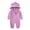 Purple-2, variant on TFEOQRY Infant Boys Girls Fleece Jumpsuit Soft Rompers Kids Solid Color Cute animal shape Long Sleeve Hooded Romper Jumpsuits Brown