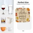 thumbnail image 6 of Honeii Thanksgiving With A Grateful Heart print Leather Coaster Set of 4, ideal for safeguarding your furniture from drinks spills and effortless cleanup-Square, 6 of 6