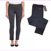 DKNY Ladies Faux Leather Pocket Knit Pull On Ponte Pants XXL/Charcoal Texture
