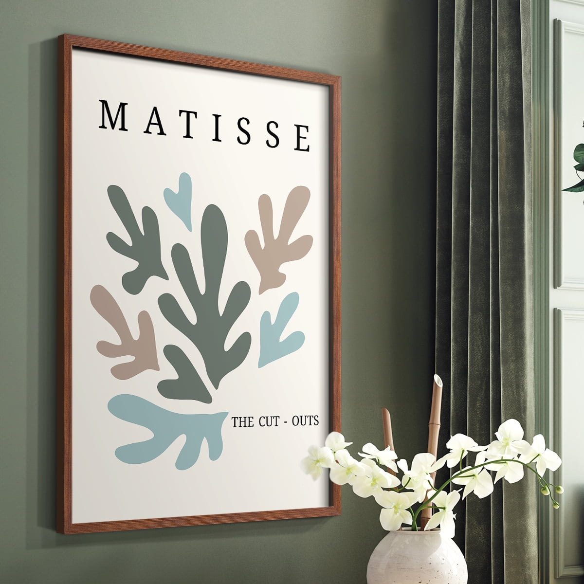 Matisse CDII in Brown Solid Wood Framed Print No Nail Hanging