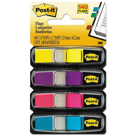 MMM6834AB - Post-it Flags 683-4AB, .47 in x 1.71 in Assorted Brights