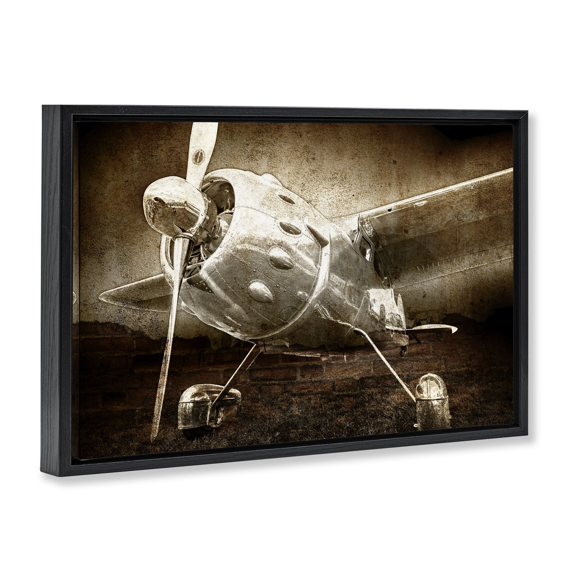 Stupell Industries Taking Flight Vintage Black Framed Floater Canvas Wall Art, design by Kim Allen