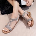 thumbnail image 4 of KIJBLAE Plus Size Women's Sparkly Rhinestone Wedge Sandals, Solid Round Open Toe, Thick Platform Sole, Elegant Elevated Summer Footwear Silver 40, 4 of 9