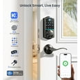 thumbnail image 3 of Veise Fingerprint Smart Lock with 2 Lever Handles, Keyless Entry Front Door Lock Set, App Control, Electronic Digital Keypad Deadbolt, Easy Installation, Emergency Power Port, Matte Black, 3 of 10