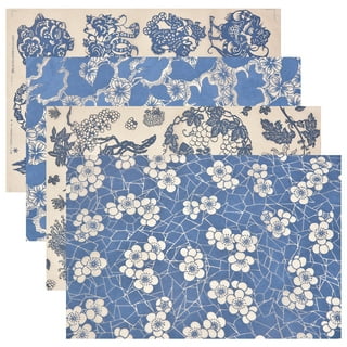 Ceramic Pottery Clay Transfer Paper Glaze Underglaze Flower Paper DIY  Porcelain Blue and White Decal Paper Flowers Birds Pattern Sticker 13.78 x  18.5 Inch 