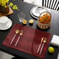 thumbnail image 3 of Animal Leather Pattern Placemats Set of 4, Vintage Minimalist Animal Print Red Placemats for Dining Table, Place Mats for Kitchen Tabletop, Waterproof Wipeable Dining Table Mats Set, 3 of 9