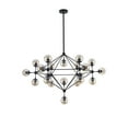 thumbnail image 2 of Bethel International Geometric Black Frame Ceiling Fixture with Coffee Color Glass Shades - Size:D35" x H16"-Size:D53" x H39", 2 of 8