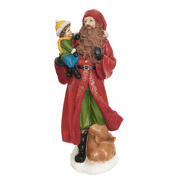 Joseph and Child Jesus Figura católica religiosa Estatuas Adoración Placa de pie Escultura de base para Navidad Inauguración de la casa Mesa 13 '' H