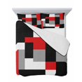 thumbnail image 7 of Red Black Grey Geometric Full Size Down Alternative Comforter, Lightweight Comforter Quilt Bedding Set with Pillow Shams Modern Abstract Art Luxury All Seasons Bed Comforter Duvet Insert 78"x90", 7 of 7