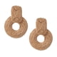 thumbnail image 3 of Pendientes colgantes de ratán tejido con aro, accesorios bohemios, trenza personalizada hecha a mano Café, 3 of 6