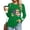 #0292-Green, variant on Pincandy Women's St. Patrick's Day Print Round Neck Long Sleeve Loose Casual Fashion T-Shirt