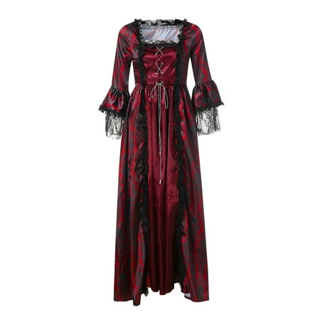 

Ladies Retro Party Princess Dress Cosplay Medieval Queen Vitorian Dress for Womens Gothic Lace Ball Gown Renaissance Royal Floor Length Dress
