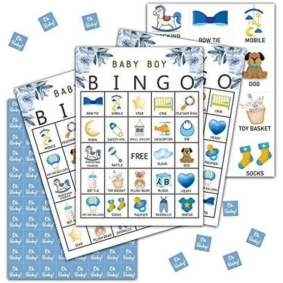 Baby Shower Bingo Games, Gender Reveal Party Game, Baby Shower Game Cards, Babyshower Decorations Favors Supplies, 24 Players Bingo Games (A03)$$Home Decor, Kitchen, & Other