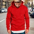 thumbnail image 2 of Zylarhe Male Hoodie Leather Label Long Sleeve Sweatshirt Hooded Large Size Pocket Sweatshirt Top Mens Tall Hoodies Pullover, 2 of 5