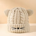 thumbnail image 2 of AWZXDE Kids Winter Hat With Cat Ears Cozy Knitted Hat For Boys Girls Outdoor Warm Comfortable Lined Cap For Baby Beige, 2 of 5