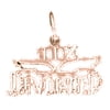 14K Rose Gold Saying Pendant - 13 mm
