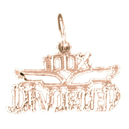 14K Rose Gold Saying Pendant - 13 mm