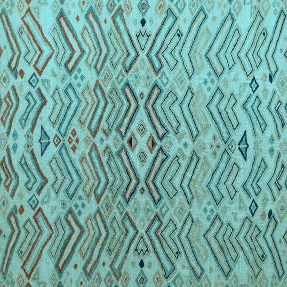 Ahgly Company Indoor Square Abstract Light Blue Modern Area Rugs, 3' Square