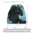 thumbnail image 3 of Rateoe Black Panther Floral Illustration Cotton Slouchy Beanie Hat for Men/Women,Lightweight Oversize Large Thin Skull Cap Night Sleeping Cap, 3 of 8