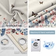 thumbnail image 2 of Beige Spring Floral Butterfly Blackout Curtains for Bedroom, Farmhouse Flowers Botanical Thermal Insulated Kitchen Drapes with Grommets, Light Blocking Window Treatment, 2 Panels 42" x 63", 2 of 7