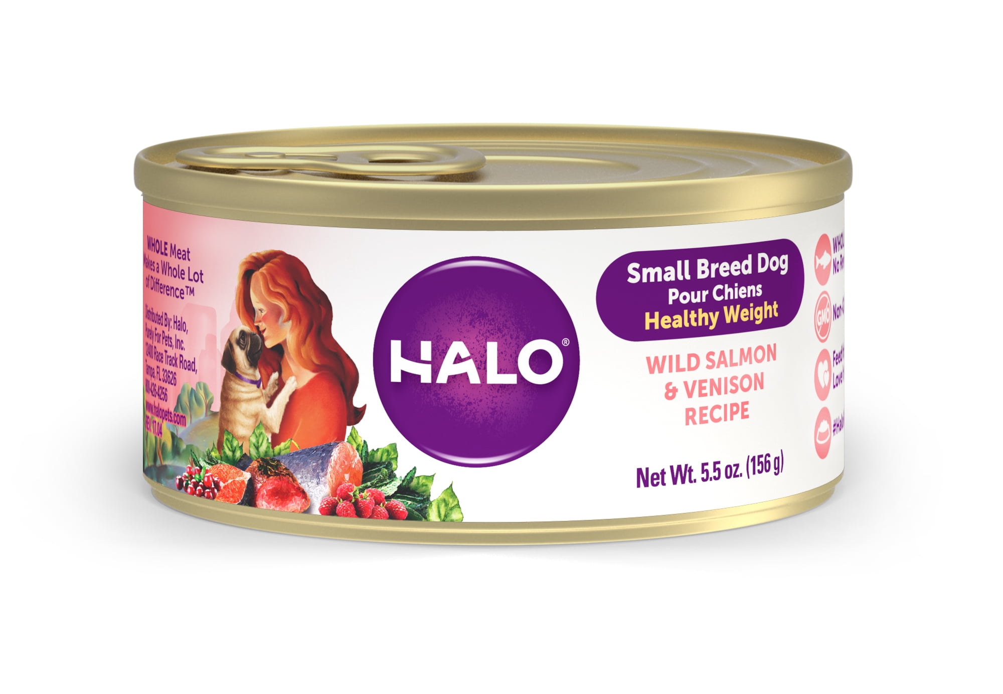 Halo Natural Wet Dog Food, Small Breed Healthy Weight Wild ...