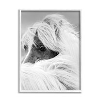 Stupell Industries Peering Horse Eyes Animals & Insects Photography White Framed Art Print Wall Art, 11 x 14