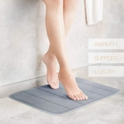 Betus Luxury Memory Foam Bath Mat - Velvet Comfort Bathroom Rug - 17x24 (Gray)