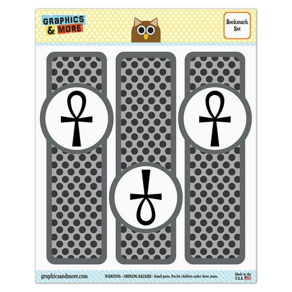Ankh Cross Design Glossy Laminated Bookmarks - Set of 3