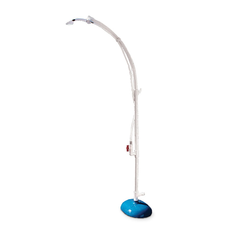 Swim Central 81 White and Blue Portable Poolside Shower and Foot Rinse Station 