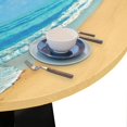 thumbnail image 6 of Round Fitted Tablecloth with Elastic, Watercolor Lemon Decor Round Tablecloths Wipeable Waterproof Table Cover Indoor Outdoor Circle Cover for Dining Kitchen Patio Camping Picnic, 40"-44", B-3, 6 of 6