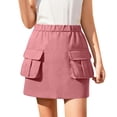 thumbnail image 2 of Tdoqot Girls Cargo Skirts with Pockets- Summer Elastic Waist Fashion Casual Kids Hiking Mini Skirt Pink Size 14, 2 of 9