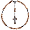 thumbnail image 1 of Rosario católico de madera hecho a mano, collar con colgante de cruz, cuentas de oración cristiana, medalla de San Benito, cuentas de rosario católico para mujeres y hombres, 1 of 4