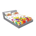 thumbnail image 2 of Ambesonne Colorful Fitted Sheet & Pillow Sham Set, Abstract Circle Rounds, Full, Multicolor, 2 of 2
