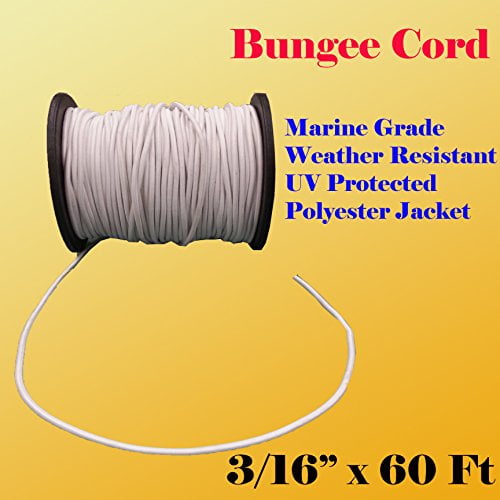 Sporting Goods 100ft 3/16 Black Bungee Cord Marine Grade Heavy Duty Shock Rope Tie Down Stretch